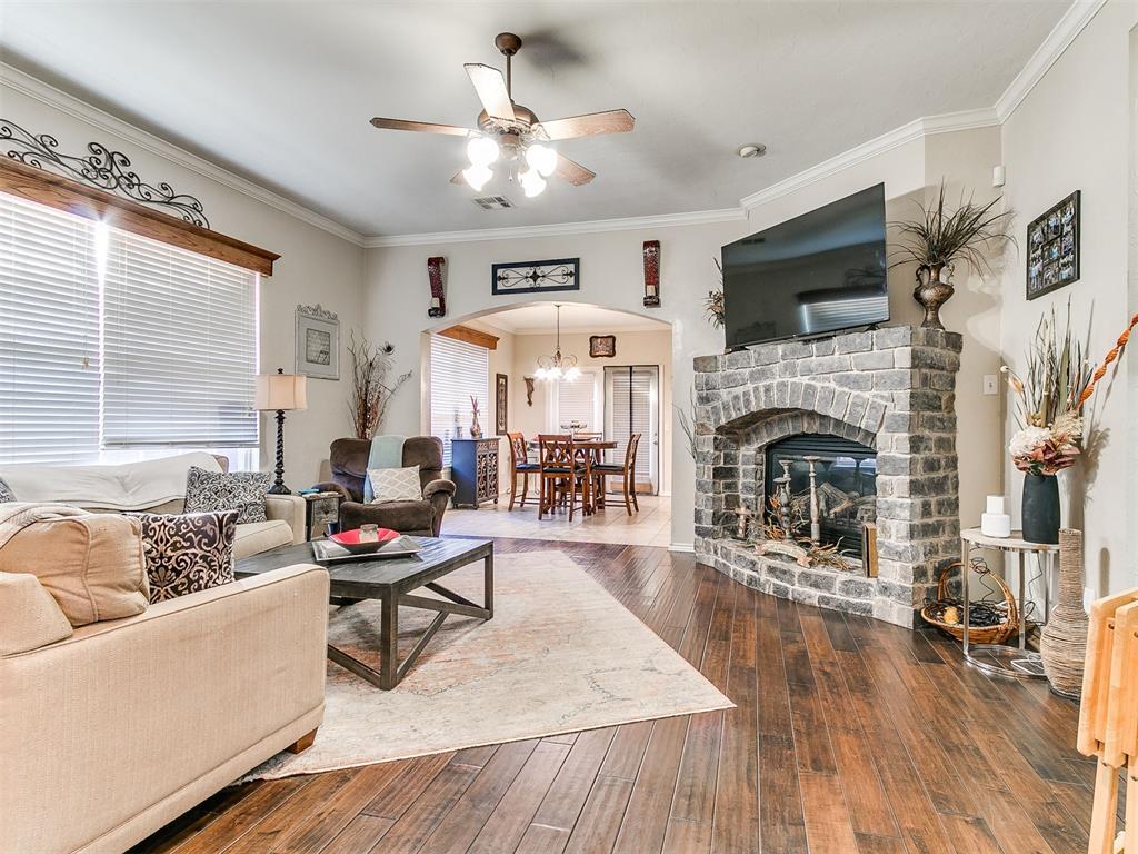 Welcome home to this well cared for 3 bedroom, 2 bath home with an office in The Creeks at Wimberley, one of Moore’s most convenient neighborhoods. The flexible office space features a built-in desk and custom cabinetry, perfect for working from home or homework time. The kitchen is both functional and inviting with granite countertops, ample cabinet space, and a breakfast bar that opens to the living area. The primary suite offers a relaxing retreat with a doublevanity, jetted tub, and separate shower. Additional features include a cozy gas fireplace, two-car garage, and a layout that reflects true pride of ownership throughout. Located near Veterans Memorial Park and the neighborhood playground, this home offers easy access to outdoor space, shopping, dining, and major roads in a highly desirable Moore community. Schedule your showing today and see the possibilities this home has to offer.***Seller offering a $1500 allowance for buyer to use towards upgrades, improvements, or closing costs.