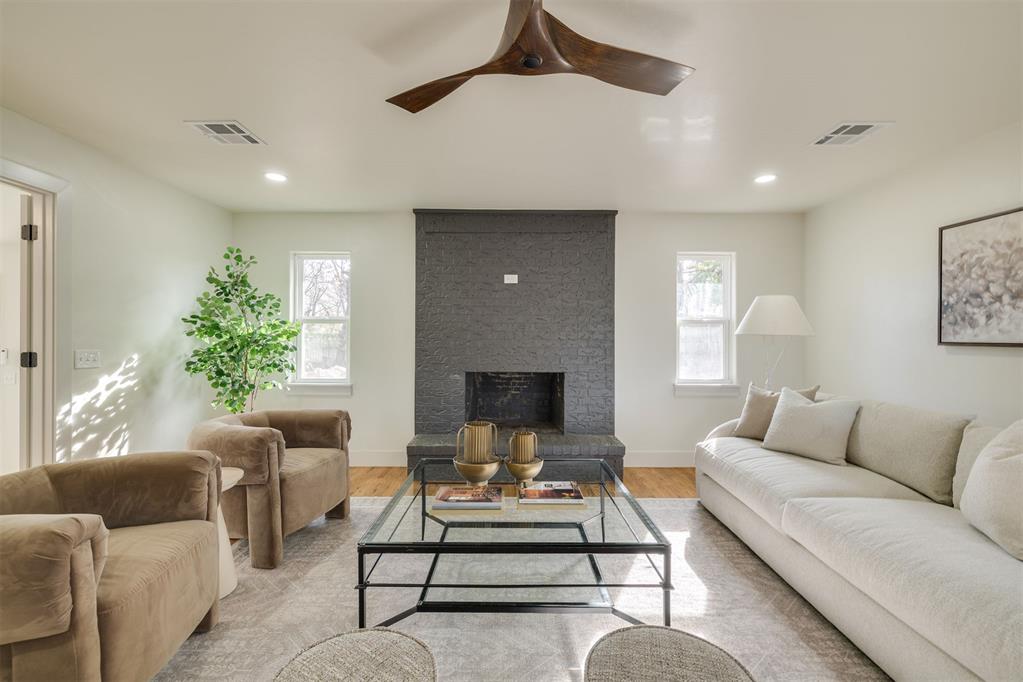 Welcome to this fully remodeled ranch-style home in the heart of north Edmond, where thoughtful design meets space, privacy, and modern comfort. Taken down to the studs and completely remodeled, this single-level home offers 2,378 square feet of beautifully updated living space on a wooded lot just under an acre; a rare find in this location.The open floor plan is filled with natural light from brand-new windows and anchored by rich oak hardwood floors throughout. At the center of the home, the kitchen was designed for both everyday living and entertaining, featuring a large quartz island with bar seating, custom built-on-site cabinetry, and ample storage.The oversized primary suite provides a true retreat, complete with a spa-inspired bathroom, soaking tub, and generous space to unwind. A bright Florida room with walls of windows overlooks the backyard, seamlessly connecting indoor living with the serene outdoor setting.Major updates include a brand-new roof, new HVAC system, new windows, and all-new finishes throughout. The property also offers a 2-car garage plus an additional 2-car covered carport, providing plenty of room for vehicles, storage, or recreational needs. A workshop is located on the property as well as a storm shelter.With its expansive wooded lot, high-end updates, and convenient access to north Edmond amenities, this home offers a rare blend of privacy, functionality, and timeless style.