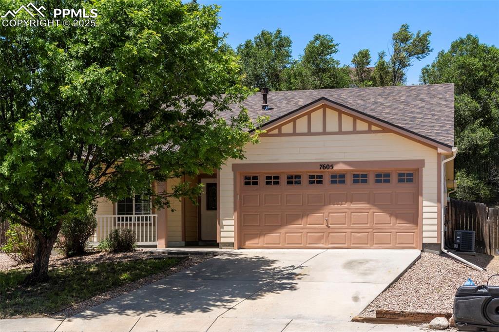 Take a look at this 3 bedroom rancher tucked into a cul-de-sac in the Heritage subdivision in Fountain! Perfect for those who love one level living. Great covered front porch with room for patio furniture to sit, read and wave to neighbors. Walk inside and you will see a large, open concept with a spacious kitchen that includes all appliances, has ample cabinet space, laminate flooring, and breakfast bar that opens to the living/dining area. Vaulted ceilings, lots of light, and six panel doors. The large master bedroom has a private attached bath with double vanity, free standing shower and tub and also includes a walk-in closet. Two other nice sized bedrooms,  a full size bath and a laundry room are also included. Walk out to a large patio and lots of space in the private, fenced backyard. This home is within walking distance to a playground for the kiddos and a great disc golf course and is just a couple of miles from lots of shopping and dining. For military members, this home is only 4 miles from Fort Carson and an easy drive to Peterson AFB and Shriever AFB.