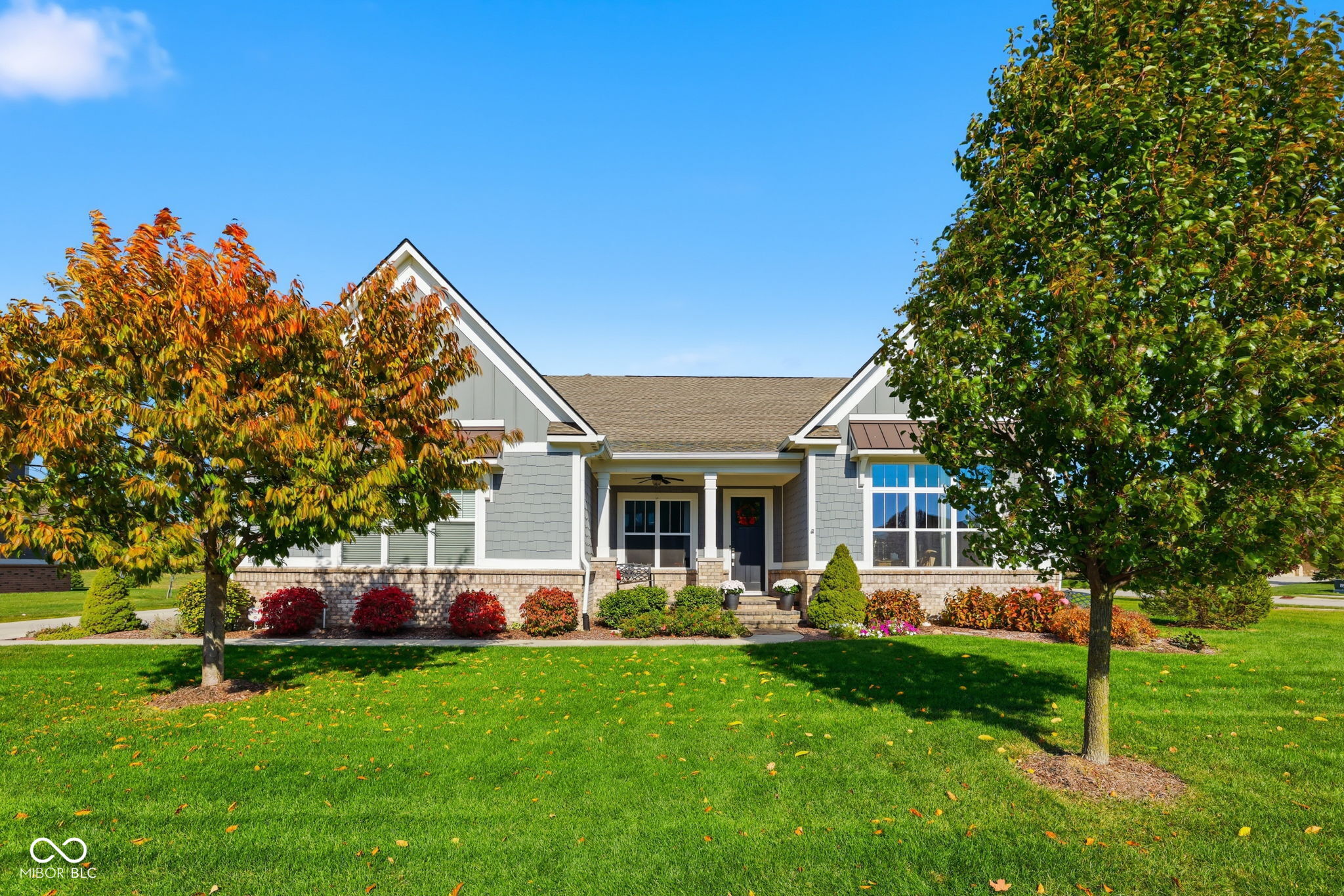 As close to CUSTOM as you will find in this sought after Luxury Cal-Atlantic's Architectural Collection Home in the Woods of Vermillion! Stately RANCH home w/pond views, one you will not want to miss! Step inside to a foyer w/abundance of trim detail, 10 ft clngs & hardwood flrs, flowing seamlessly throughout! Greeted by the dining room w/coffered ceilings, abundance of trim including wainscoting & stunning glass custom doors to define the space! Located off the foyer is a private hallway w/two generous size bedrooms connected by a jack/jill bath. Views of the Greatroom from the foyer will make you eager to see more! Hardwoods seamlessly flowing into this space, w/a grand fireplace surrounded by custom tile, making a statement in the space complimented by the coffered ceiling! Open to the kitchen that is a SHOWSTOPPER! 2nd dining area beaming w/natural light surrounded by windows and views of the pond! Striking white & glass cabinets all the way to the ceiling, tile backsplash, feature hood vent. A Chef's dream w/all of the Quartz counter space & storage! KitchenAid appliances, including gas range & double ovens! Remarkable custom pantry w/custom wd shelving, great space for smaller appliances! Family planning area off garage, complete w/built-in desk, space for boot bench! Laundry room that will make you want to actually do laundry w/gorgeous tile work, tons of cabinets, a workspace that's complete w/folding shelf & utility sink. The floorplan flows seamlessly with the Owners' suite tucked off of the rear of the home for privacy. Ensuite bath: Freestanding soaking tub, expansive walk-in shower w/bench. Dual sink quartz vanity w/storage. You will not be disappointed by the lower level! Featuring a large family room, blank canvas for whatever you desire! Bar/kitchenette area, appliances included! Billiard area, 4th Bedroom/Full bathroom, two separate areas for storage complete this space! Step outside onto your screened porch complete w/2nd fireplace with pond views!