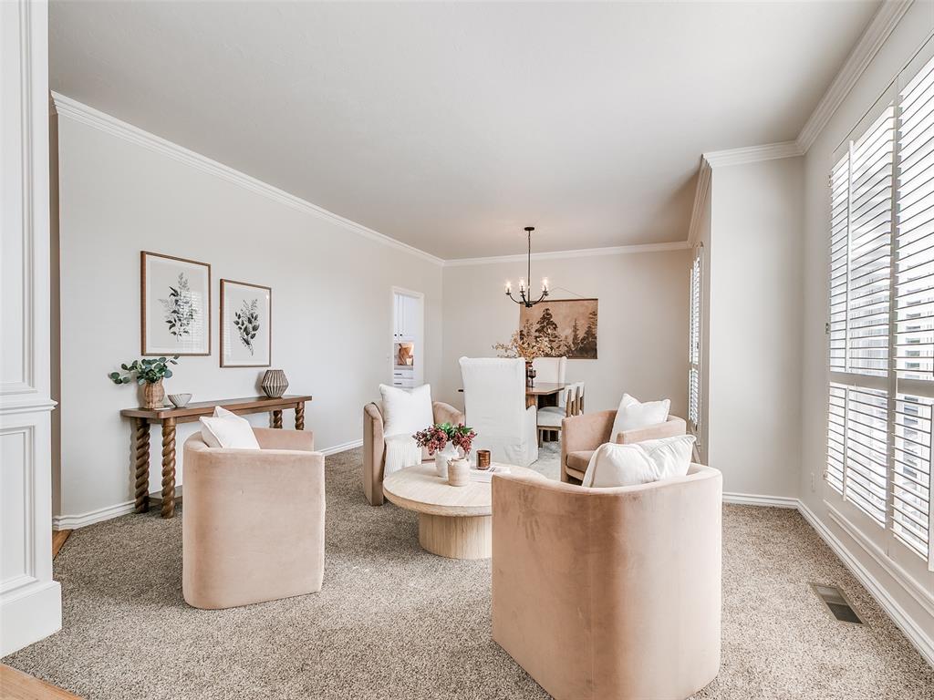 Tucked into one of Edmond's most magical neighborhoods, this home offers stunning natural light, spacious living with an incredibly functional layout.  The primary suite is tucked completely away with ideal privacy.  All secondary bedrooms are upstairs with a large landing that could be a play area, homework station, craft space, or more, the options are endless!  The living room offers ample space and flows beautifully into eat-in kitchen.  The kitchen, along with the rest of the home, has been freshly painted and offers easy access to formal dining and living for seamless entertaining.  New carpet has been added in primary bedroom and formal living/dining area.  Lighting, fixtures, and hardware have been updated for a classic look. Steeplechase is lush with trees, greenbelts, two ponds to fish, a neighborhood park, pool and quick access to I-35.  Schedule your showing today!