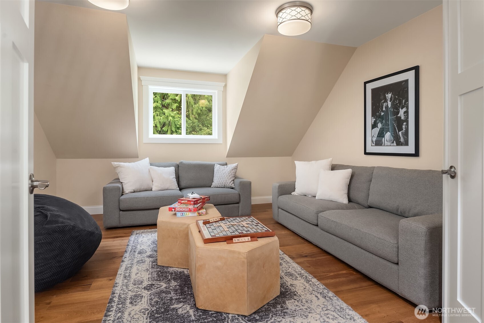 Flexible bonus room ideal for a media room, playroom, teen lounge, home office, or additional living space.