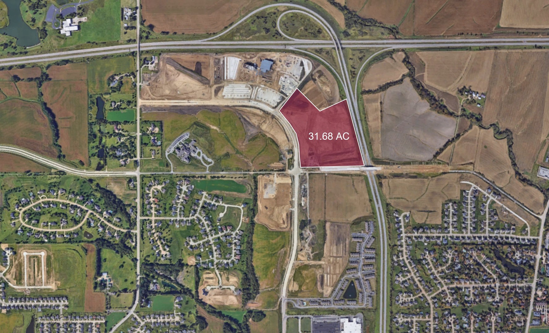 Lot is 31.68 +/- acres located on the Northeast corner of Jersey Ridge Rd and Elmore Ave Priced at $7.50 SF. 107.17 acres available in 6 lots on SW quadrant of I-80 and I-74 Intersection. Excellent Interstate visibility from I-80 and I-74. Rapidly developing area with Rhythm City Casino& Resort, Mills Chevrolet, Kohls, Kahl Senior Housing, Cross Creek Apartments, Super Walmart, Hobby Lobby, and Costco.