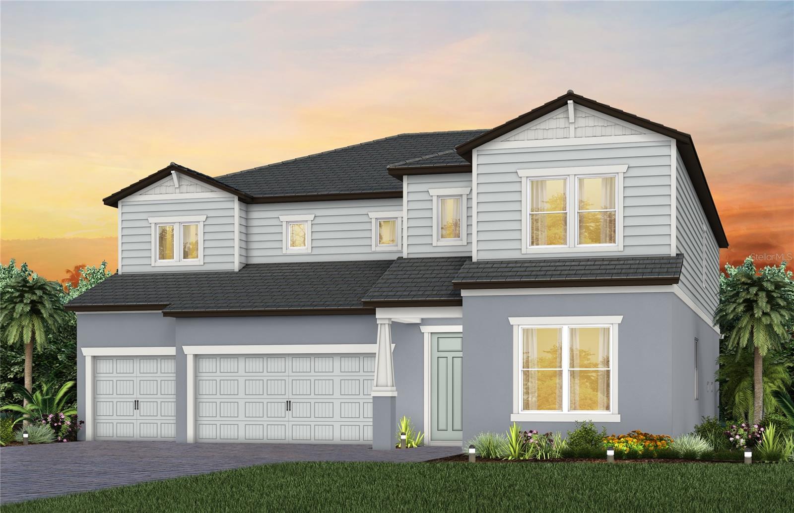 Pulte Homes is Selling in Two Rivers! Two Rivers is a master-planned community near Wesley Chapel that is enveloped by woodlands, grasslands, and waters. Amenities will include a clubhouse with a resort-style pool, fitness center, nature trails, parks, shared green spaces, and so much more. This beautifully appointed Roseland plan offers the upgraded finishes and thoughtful design you’ve been searching for, all within a bright, open-concept layout perfect for both everyday living and entertaining. The designer kitchen is a true showstopper, featuring a spacious center island with single bowl granite sink and upgraded faucet, and KitchenAid stainless steel appliances, including a cooktop with range hood, built-in oven and microwave, dishwasher and counter depth refrigerator. Upgraded modern cabinetry, 3cm quartz countertops, full height and quartz backsplash complete this stunning culinary space.The luxurious Owner’s bath is a serene retreat, offering dual vanities, a walk-in shower with heavy glass enclosure, upgraded freestanding tub and direct access to dual walk-in closets.The home’s expansive gathering room opens to the second floor, creating an airy, light-filled atmosphere, while a covered lanai extends your living space outdoors. Additional highlights include a formal dining room, added 5th bedroom and full bath, powder bath, glass insert double doors at the entry, generous under-stair storage, and a 3-car garage with epoxy flooring.There is 9”x36” tile flooring throughout the main living areas, 12”x24” tile floor is in the bathrooms and laundry room, while plush, stain-resistant carpet provides comfort in the bedrooms. The laundry room is conveniently located on the second-floor for added functionality.Thoughtful upgrades continue throughout with LED downlights in select rooms, floor outlet in the gathering room, pavers at walkway, driveway and lanai, brushed nickel lighting and hardware, 8’ interior doors, and a Smart Home technology package complete with a video doorbell.This home is on a highly desired north-facing homesite with a lake view.Enjoy peace of mind with Pulte’s transferable, 10-year Limited Structural Warranty that covers materials and workmanship in the 1st year, workability of plumbing, electrical, HVAC, and other mechanical systems through the 2nd year, various types of water infiltration and internal leaks through the 5th year, and the structural integrity of the home through the 10th year. Plus, we’re currently offering limited-time incentives and below-market rates!