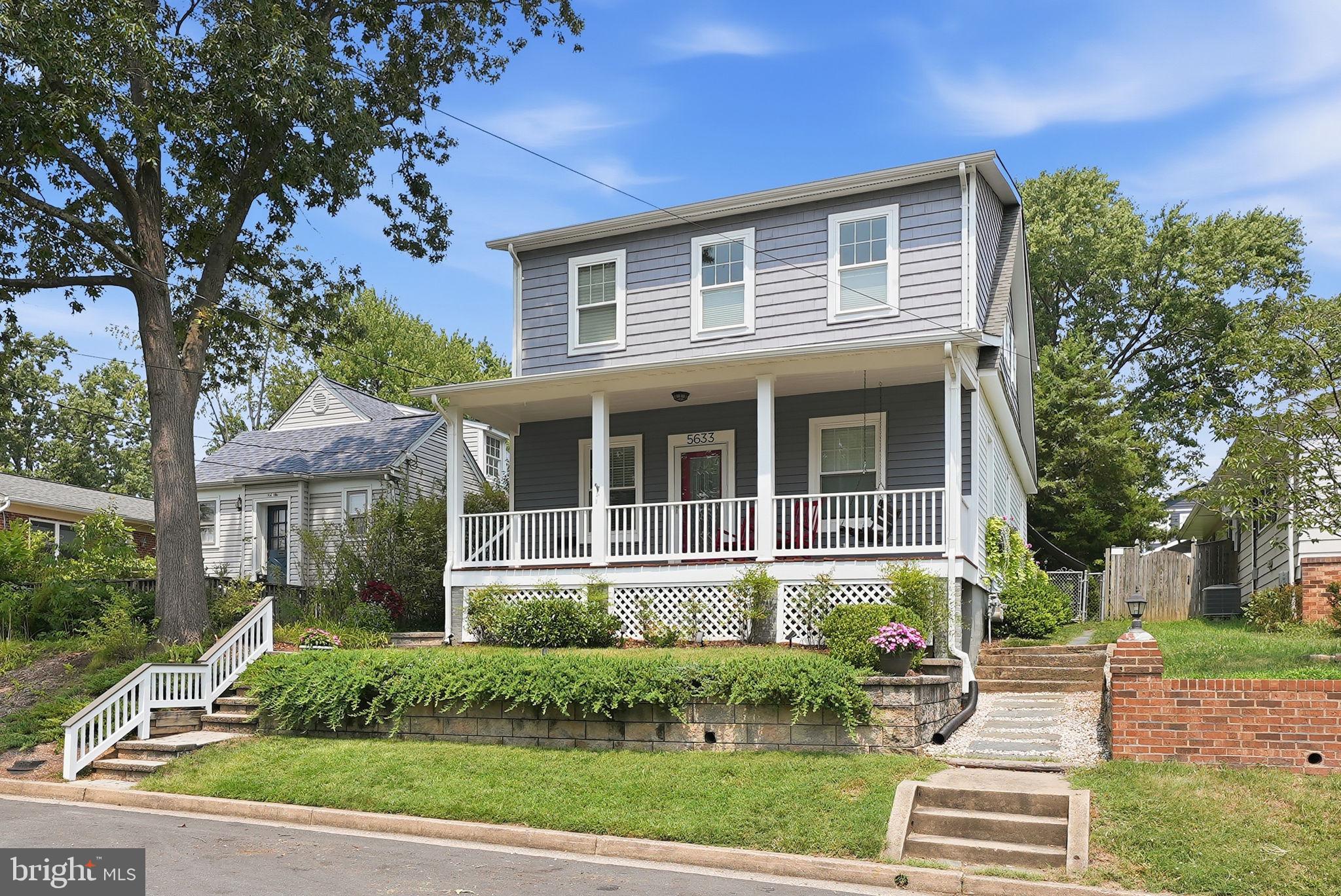 Welcome to 5633 5th Street North. A beautifully reimagined 1901 farmhouse offering historic charm, modern living, and exceptional outdoor space. Originally built in 1901, but completely reimagined and renovated and in 2017, this distinctive home in Arlington’s Bon Air neighborhood has been beautifully updated while retaining the character and warmth that make Arlington homes so special.The flexible floor plan offers five bedrooms and 3.5 bathrooms, with three bedrooms upstairs and two conveniently located on the main level—ideal for guests, a home office, or multigenerational living.Upstairs, the spacious primary suite features two walk-in closets and a gorgeous renovated bath. Throughout the home, modern updates blend seamlessly with classic farmhouse character. Two large additional bedrooms and bathroom complete the upper level.Outside, the large, level backyard provides plenty of room for entertaining, gardening, play, or simply enjoying a rare amount of usable outdoor space in Arlington. Tucked into the sought-after Bon Air neighborhood, the home is just steps from the Bluemont Trail, Arlington Forest Club, Bluemont Park everything that makes this part of North Arlington desirable are right outside your door!