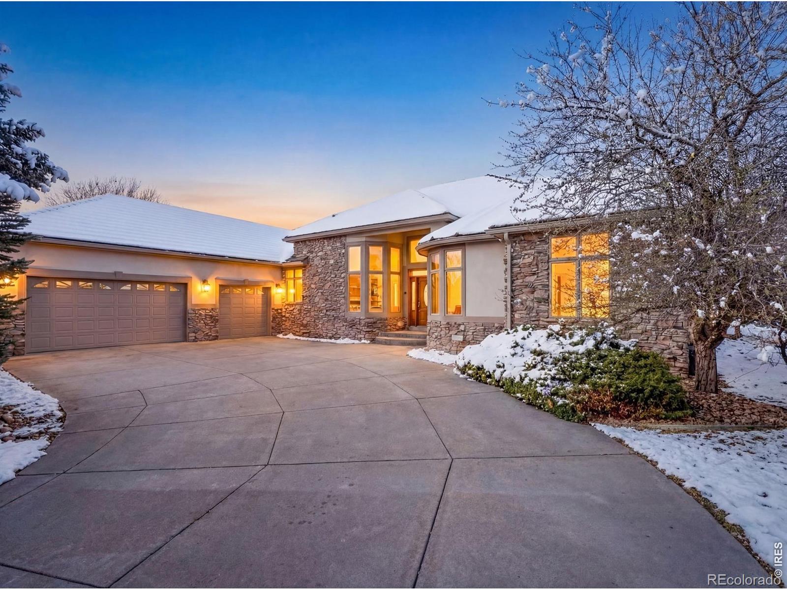 Awe-inspiring 3,800 sq ft ranch designed around panoramic, 270-degree views, this custom stucco-and-rock estate on 1.5 acres delivers a front-row seat to Colorado's endless skies and ever-changing sunsets. Every major living space was intentionally oriented to capture those "wow" moments, framed by expansive windows and seamless access to a massive deck that functions as an outdoor living room. Built with true 2x6 construction and a concrete tile roof, the home blends durability with refined luxury, showcasing only the highest-quality finishes throughout. Inside, a sun-filled, open layout connects an elegant great room and a gourmet kitchen with generous prep space, premium appliances, and easy flow for entertaining. The private primary suite is a serene retreat with stunning views, a spa-inspired bath, and ample closet space, while secondary bedrooms and baths are equally well finished. With its 1.5-acre lot, there is exceptional room to breathe plus the potential to add an outbuilding, ADU or guest house, ideal for multigenerational living, guests, or a private studio. This is a rare Colorado property where scale, craftsmanship, and unforgettable views all come together in one extraordinary home.