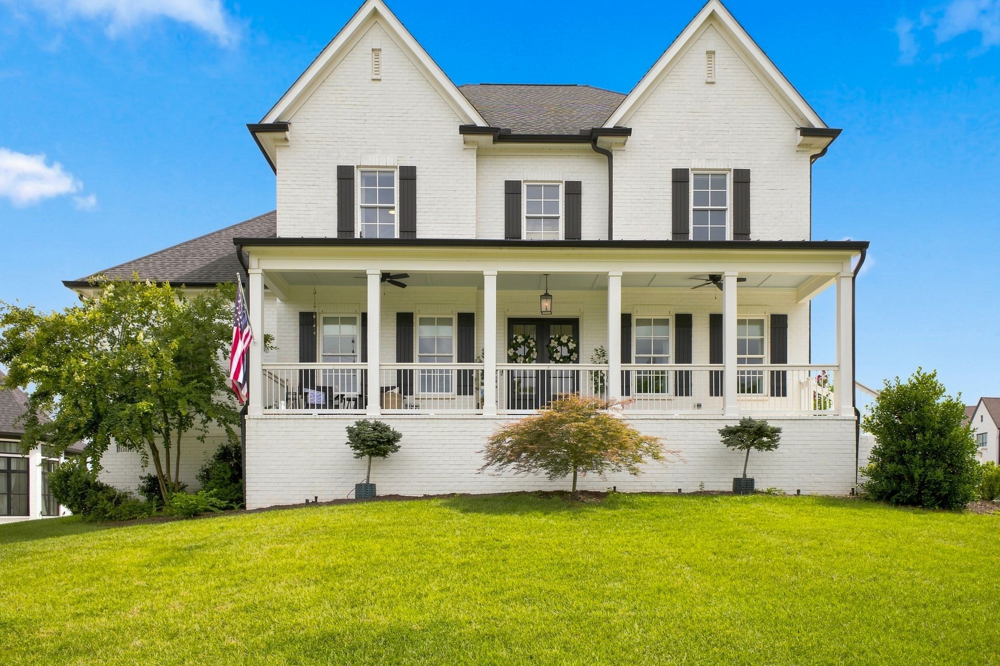 Lovely, spacious and inviting home in Dylan Woods, located on the west side of Nolensville near Brentwood. The large, southern-style front porch is complete with haint blue bead board ceiling and ceiling fans. Just inside are soaring ceilings, beautiful sand and finish hardwood floors (no carpet!), custom blinds/shades, and other unique features that make this home a truly special find. Custom sliding doors allow for privacy from the entry to the dining room or office, and the grand two-story Great Room is fabulous with gas fireplace, custom entertainment center, and access to the screened porch. The Great Room is open to the eat-in area and amazing kitchen. Cook and entertain in the kitchen that’s complete with plantation shutters, an abundance of cabinetry, quartz counters, oversized island and access to a Butler’s Pantry and spacious food pantry with a charming brick floor. The Primary Bedroom is on the main floor and includes a custom wood/beamed ceiling and access to a beautiful bathroom with soaking tub, oversized shower, double vanities and a fantastic closet. A guest room is also located on the main floor and is a gorgeous, moody, color-drenched room that currently serves as an office and has access to a beautiful full bath. From the garage to the home is a quaint drop area with lovely wallpaper, seating bench and custom board and batten walls. The laundry room is just steps away and has room for an extra fridge, freezer, utility sink and lots of storage. Upstairs are three additional bedrooms, each with baths. A large, functional bonus room has access to an abundance of storage space. Fantastic back yard outdoor space starts with the charming, screened porch with privacy curtains and a gas fireplace and continues to the saltwater pool with waterfall and two fountains. Extensive landscaping has been installed with landscape lighting around entire property. This home has space, storage and style!