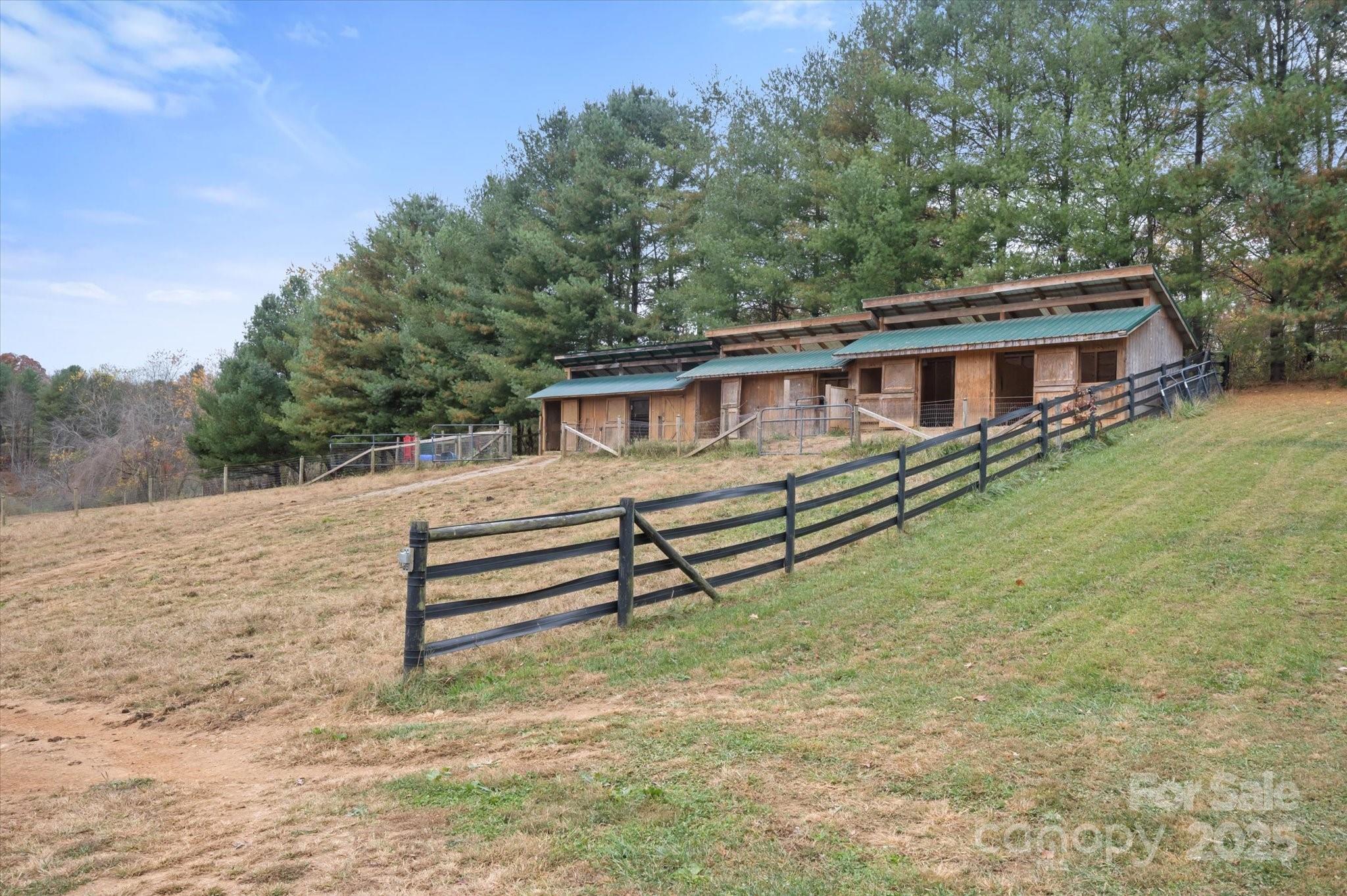 Horse Haven in Cane Creek Valley!  Dreaming of the ultimate equestrian lifestyle? Welcome to your private paradise 9.09 acres of mostly fenced pastureland nestled in the Cane Creek Valley. Imagine your horses grazing freely across open fields with a creek running through the property, adding to the natural charm. Equestrian-Ready & Designed for Wellness This property features a spacious 6-stall barn, multiple paddocks for personalized care, and a thoughtfully designed track system to promote healthy movement and happy horses. It's the ideal setup for any equine enthusiast! Privacy, Panoramic Views & Country Charm. Enjoy the best of peaceful country living with picture-perfect mountain vistas as your backdrop—just 20 minutes to downtown Asheville and only 5 minutes to the local brewery and grocery. A prime homesite is perfectly positioned to soak in the scenery every day. Don’t miss your chance to own a rare piece of equestrian heaven in the heart of Fairview’s Cane Creek Valley.