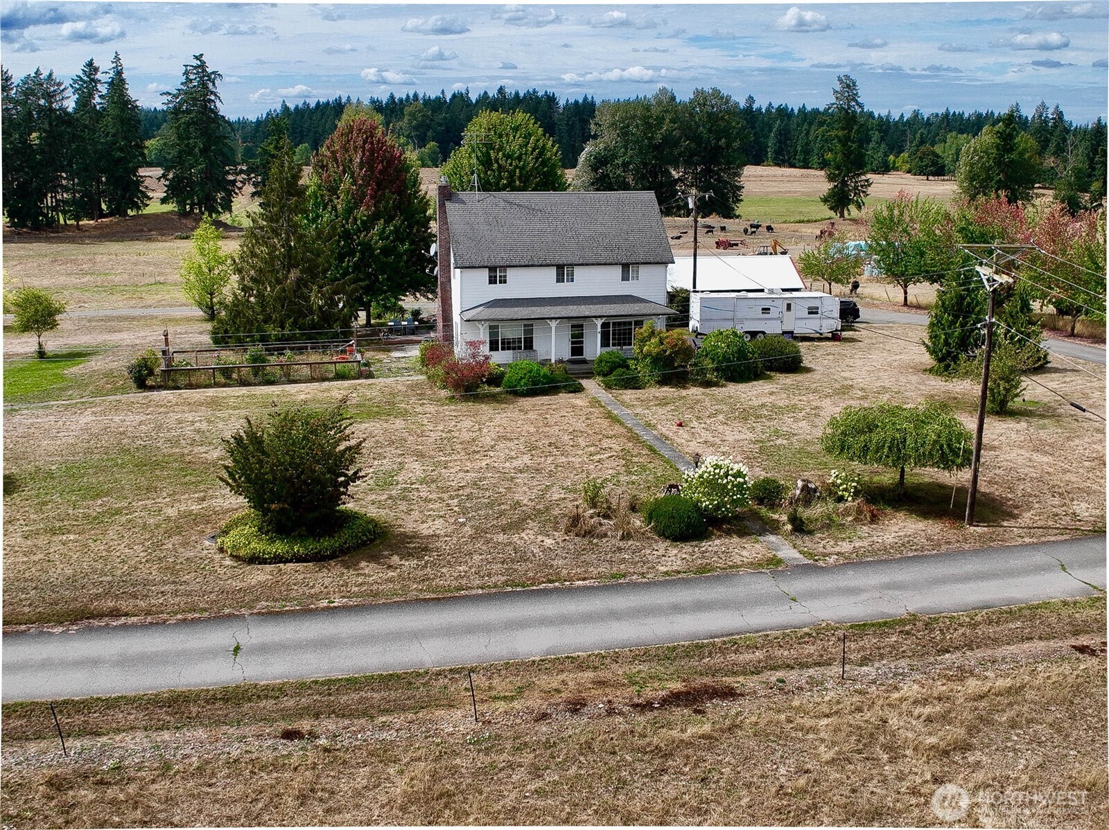 This beautiful 220-acre ranch could be yours. On clear days you have fantastic view of Mt Rainier. Most of the property is in pasture with the possibility of harvesting up to several hundred ton of hay. There is a 2bdr, 1 bath, 812sf ADU that currently rented on a 1yr contract at $2000/mth. Entrance is gated and paved. Seller will make no repairs. Livestock and equipment are NOT included. There is a Water Rights Certificate on file with WA Dept of Ecology for water use on the property. Showings are by appointment only & potential buyers will provide evidence of funds PRIOR to appointment being scheduled.