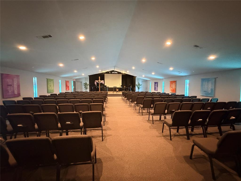 There are 2 buildings on the property.  One is a 5985 sq ft church that has been recently updated.  The second building is a 7192 sq ft youth building with multiple individual rooms & bathrooms that would make a great office space.   The seller will consider subdividing the two in order to sell them separately.  See additional sub listings for individual building details.
