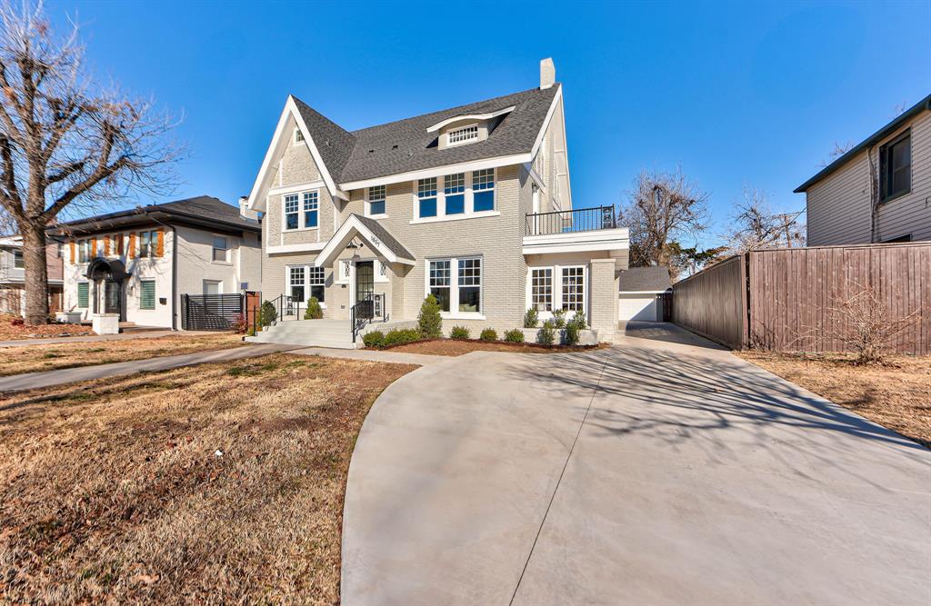 1807 NW 17th lies in the heart of the Historic Gatewood Neighborhood and the Plaza District. The 1928 era house has a total of 5 bedrooms, 4 1/2 baths in 3646 sq. ft. There are 3 suites, one on the ground floor and one on the 2nd. The huge attic space is built out with a living area , bedroom and bathroom, all with good ceiling height. There are laundries on both the 1st and 2nd floors.In the renovation, everything was removed to the frame. It now has all new plumbing, electrical, HVAC, insulation and drywall. The roof and windows are new as well. The brick was tuck-pointed, sealed, and painted.The lot has a full wooden fence enclosing the rear around the garage and a large auxiliary building. The yard has a new sprinkler system. The rear flagstone patio is plumbed and wired for a possible outdoor kitchen and sitting area. The 2nd fIr. suite has an adjoining deck/balcony with views of 16th St. and downtown.The Gatewood neighborhood has great school choices. Gatewood Elementary is now an Early Childhood Center. Rosary Catholic School is two blocks away. The Classen School of Advanced Studies is 4 blocks away. Both offer great academic and athletic opportunities.