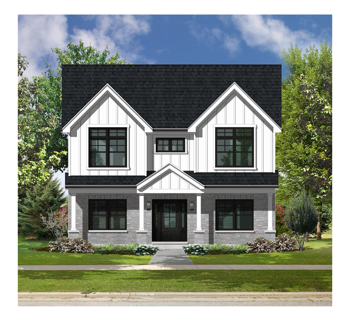 Make this home truly your own! This exceptional to-be-built residence perfectly combines modern comfort with timeless character. The exterior features a charming front porch overlooking a beautifully landscaped yard, setting the tone for the elegance inside. Step into the open floor plan, where a stunning kitchen awaits-complete with a spacious dinette, walk-in pantry, 42" maple cabinetry, and quartz countertops-all seamlessly connecting to the inviting family room with a cozy fireplace.  The main level also includes a study with French doors and a formal dining room, offering both style and flexibility. Additional highlights include Hallmark luxury vinyl plank flooring throughout the main level, a tray ceiling, and a beautifully tiled 7-foot shower in the primary suite.  Step outside to your backyard retreat, featuring a welcoming patio that's perfect for relaxing or entertaining. The full unfinished basement with 9-foot ceilings and a 3-piece rough-in provides endless opportunities for customization. Located in the sought-after Lemont, this home is just minutes from premier shopping, dining, and award-winning schools-including the National Blue Ribbon Lemont Elementary School-making it the perfect blend of charm, comfort, and convenience. Photos showcase upgraded features from previously built homes and are not included in the list price.