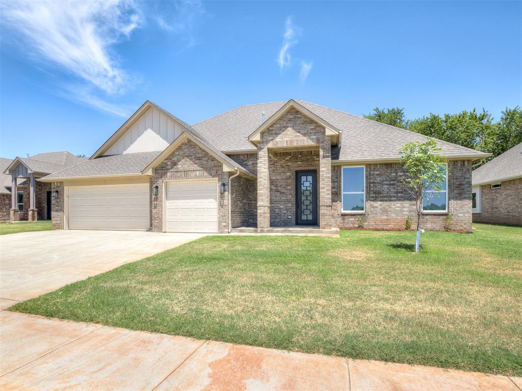 Take advantage of an incredible builder incentive—up to $15,000 toward a 3 2 1 rate buy-down with the preferred lender, PLUS up to $5,000 in upgrades of your choice, including a fence, sprinkler system, storm shelter, and more with preferred lender until August 31, 2025! This stunning new construction home is thoughtfully designed with a grand open floor plan, soaring ceilings, and walls of windows that flood the interior with natural light, creating a warm and welcoming atmosphere. The chef’s kitchen is the heart of the home, featuring abundant cabinetry, a spacious walk-in pantry, and high-end stainless steel appliances—perfect for preparing meals and gathering with loved ones. Offering 4 bedrooms or the flexibility of 3bedrooms with a dedicated study, this versatile layout fits a variety of lifestyles. The luxurious primary suite is a true retreat, boasting a spa-inspired bathroom with a freestanding soaking tub, a walk-in shower with a sleek glass enclosure, and a spacious walk-in closet. Step outside to a large covered back patio, perfect for quiet mornings or hosting family and friends. An elegant wrought iron front door adds sophistication, while the three-car garage provides ample space for vehicles and extra storage. Every detail of this home blends style, comfort, and functionality to create a place you’ll love to call home. Norman Schools. Buyer to verify all information.  Call for additional details.