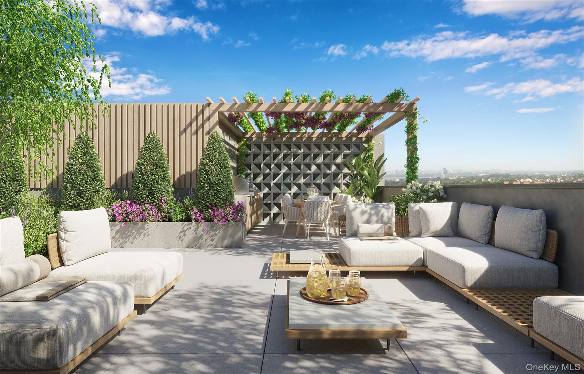 Welcome to the pinnacle of Woodside luxury at 58-01 Queens Boulevard.With private outdoor space and stunning amenities, this brand new 1-bedroom, 1-bathroom residence offers effortless modern living in an accessible residential zone close to the 7 subway line, the LIRR, and major thoroughfares.The home begins with an open-concept layout and floor-to-ceiling triple-pane tilt-and-turn windows that maximize natural light. A balcony off the living area is ideal for entertaining, potted plants, and outdoor lounging.Wide plank hardwood floors harmonize with a beautiful chef’s kitchen, which is adorned with stylish white marble countertops, a textured tile backsplash, a chrome faucet, a re-circulating range hood, and integrated Bosch appliances including a dishwasher and speed oven.The bedroom has ample closet space, and the bathroom features luxurious radiant heated floors, a custom floating vanity, an LED-lit vanity mirror, chic tilework, and a smart technology toilet fixture.58-01 Queens Boulevard is a brand new full-service condominium with a striking grey brick and aluminum panel façade. Amenities at 58-01 Queens Boulevard are spread across several floors and cater to a wide range of lifestyle needs. The cellar level has private storage, shared laundry facilities, a pet grooming station, and a podcast/music studio. The first level boasts an inviting lobby, a bicycle room, a parking garage, and a private gym.The second level offers a range of relaxation, entertainment, and workspace options, including a co-working center, a game room, a dining room, and an expansive terrace with a pickleball court, mini golf, a jungle gym, and an outdoor kitchen. Finishing the amenity spaces is a tranquil rooftop terrace with a pergola, dining and lounge furniture, lush planters, and grilling stations.58-01 Queens Boulevard is moments from restaurants, bars, and shops along Roosevelt Avenue and is close to Lawrence Virgilio Playground, Doughboy Plaza, and Sunnyside Gardens Park. H Mart is a few blocks away, and Queens Boulevard and the I-278 allow for simple drives to LaGuardia Airport, JFK Airport, and Long Island.