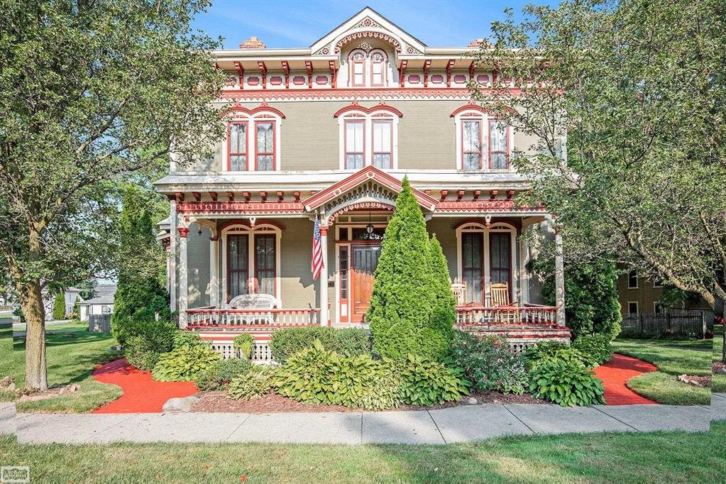 Village zoning allows for many uses. Potential for BED AND BREAKFAST, OFFICE SPACE or RESIDENTIAL. Step back in time when you preview this Victorian home located in heart of Romeo with walking to shopping, restaurants, Peach Festival and Romeo festivities without driving to the amenities Romeo has to offer. Land Contract Terms available. Loads of off-street parking in rear of property. Possession at closing. Too many updates to mention but include windows, baths, electrical, three car garage, kitchen, some original hardwood floors refinished. Also five full baths along with two powder rooms. ELEVATOR. Ask your Realtor for the additional information details.