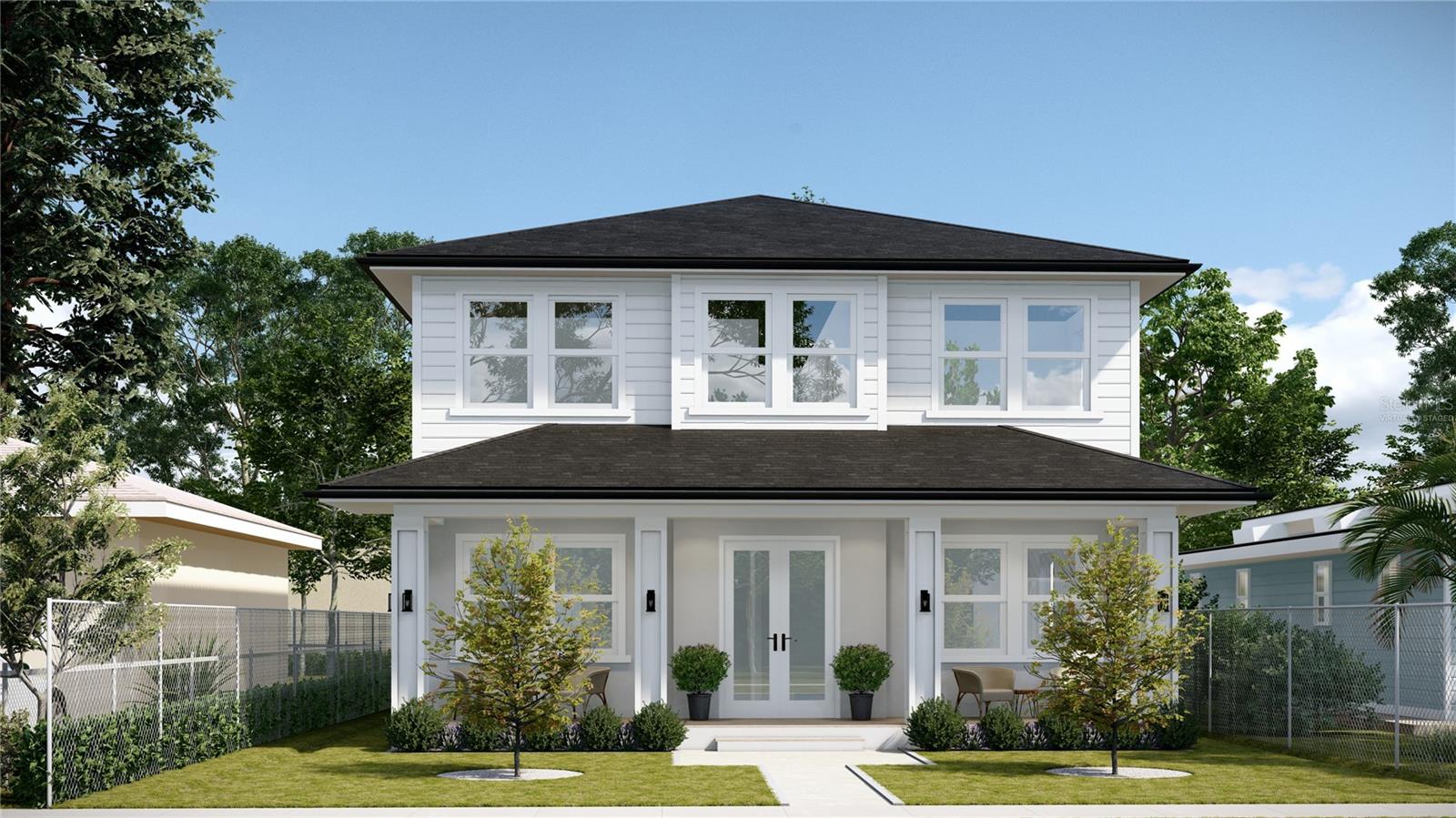 Virtually Staged. Under Construction. New construction luxury residence in the heart of St. Petersburg with attached 2/1 ADU! Offering unmatched flexibility, thoughtful design, and premium finishes throughout. With 5 bedrooms, 5 bathrooms, and a rare attached ADU unit, this home is perfect for multigenerational living, guest accommodations, or generating additional income. Step into a spacious reception area that leads to a separate formal dining room, large living room, and thoughtfully designed kitchen. The main living level features a private study, office, family room, and a versatile bonus room that can serve as an oversized walk-in closet, home gym, or creative space.A true standout, this property offers a 3-car garage plus 3 additional off-street parking spaces, providing convenience rarely found in new construction. Enjoy seamless indoor-outdoor living from the expansive front lanai, perfect for relaxing mornings or hosting guests in style.Every detail has been carefully curated — from the open-concept layout to the top-of-the-line finishes — creating a modern, functional, and beautifully crafted home built for how you live today.Don't miss your chance to own this unique, high-end property that combines luxury, location, and livability in one exceptional package. Images are renderings of the property as it is currently under construction. The property will be delivered at CO. Estimated completion date is early June 2026.