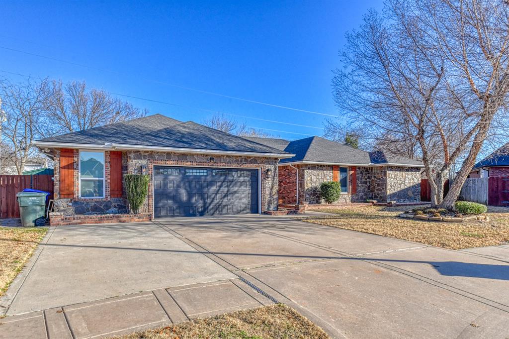 If you are looking for a fresh, turn-key home in a highly sought after neighborhood in West Norman, come have a look at this one! Located at the end of a cul-de-sac in Brookhaven 25, this beautiful home was completely updated in the summer of 2022. FULL HVAC REPLACED 12/26/2025!! The exterior of the home received a brand new roof, garage door, light fixtures, cedar shutters, and cedar trim around the new front door. Inside, you enter into a wide-open floorplan with tons of windows and sliding doors, allowing all the natural light in. A stone fireplace sits center in the living room with luxury vinyl flooring sprawling in all directions. In the kitchen you will find craftsman soft-close cabinets, topped with quartz countertops, updated fixtures and stainless appliances. The bathrooms all received quartz countertops, remodeled showers, fixtures, and a modern standalone tub in the master bathroom. The rest of the house received the same treatment in that of new fixtures, ceiling fans, and some custom barn doors. An Atlas Safe Rooms above ground storm shelter was added in the laundry/utility room, right beside the ~416 sqft in-law suite! The in-law suite has its own kitchenette, full bath, mini-split HVAC, and exterior door! Great for visiting family/friends, older kids, mancave, etc! One of the best neighborhoods in Norman for trick-or-treating and Christmas lights, and walking distance to Brookhaven Park. Quick access to I-35, shopping, restaurants, and less than 2 miles from Norman Regional Healthplex! Seller is offering up to $6000 towards buyer's closing costs and a home warranty with seller approved price!!!