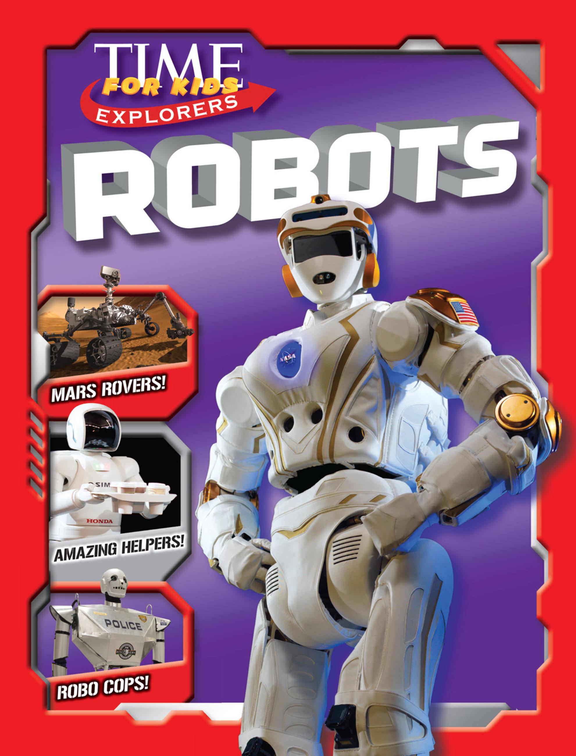 Robots time. Kids magazine robots. робот проводник. explore magazine for kids.