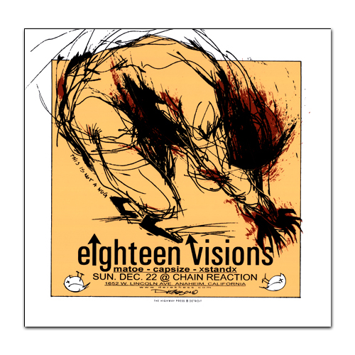 Derek Hess "Eighteen Visions" Posters Derek Hess