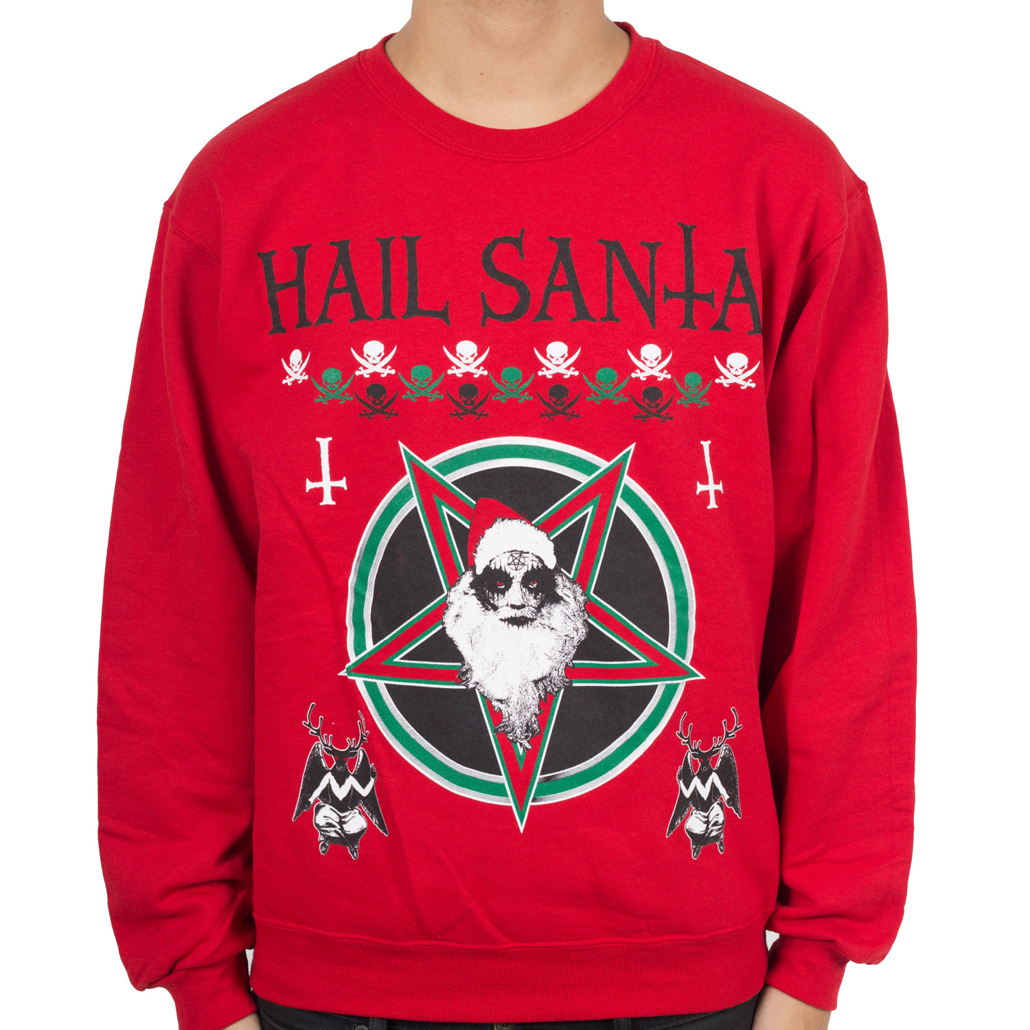 Hail Satan - Devil Worship Ugly Christmas Ladies Dolman (Charcoal, Small) At Women's Clothing Store