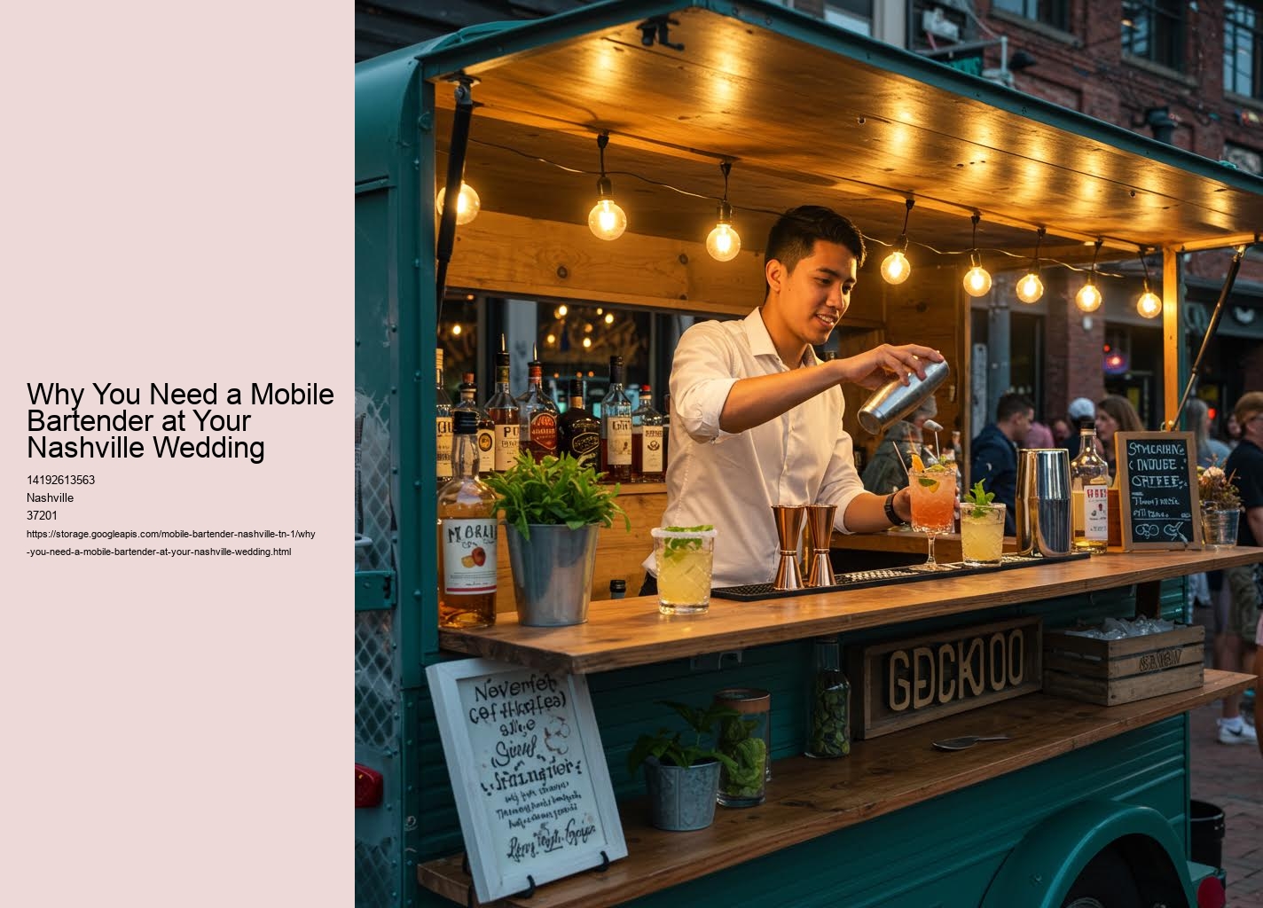 Why You Need a Mobile Bartender at Your Nashville Wedding