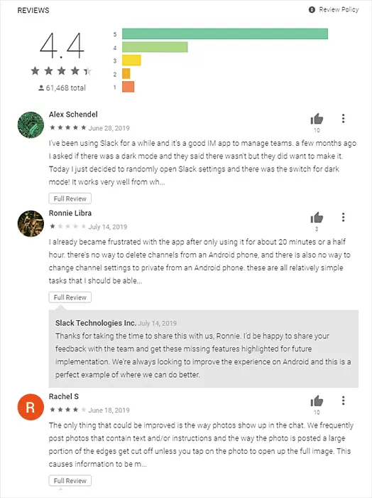 Ratings and Reviews