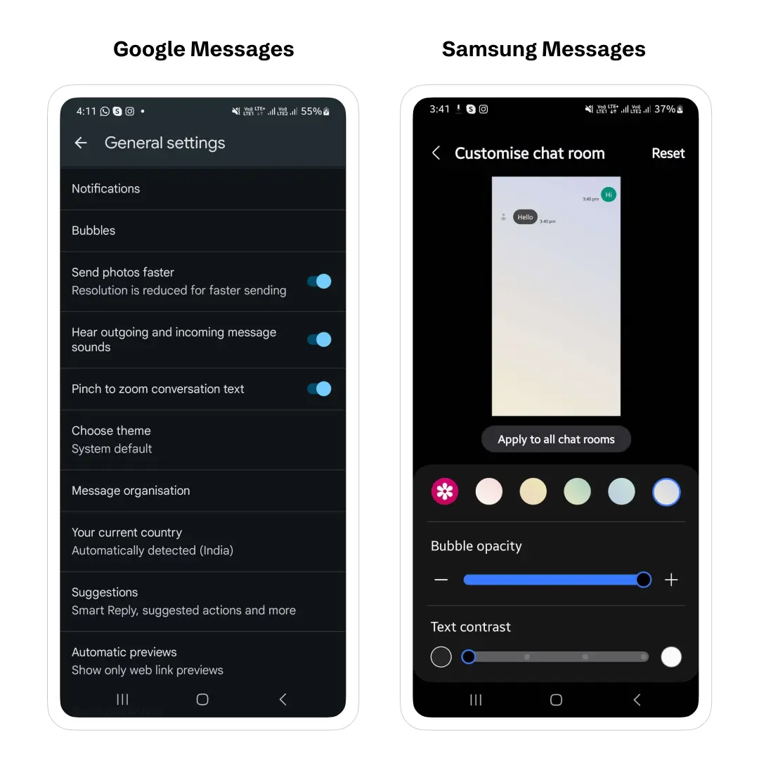 samsung messages vs google messages