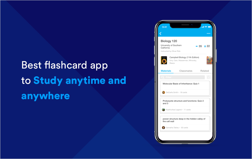 StudyBlue flashcard app. A smart way of study on the go