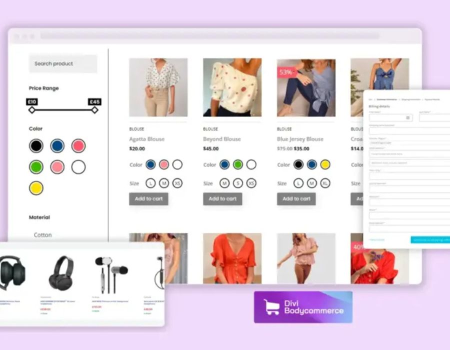 Divi BodyCommerce WooCommerce Plugin Development Portfolio Image
