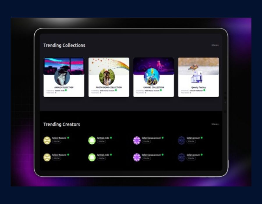 NFT Digital Marketplace Development Portfolio Image