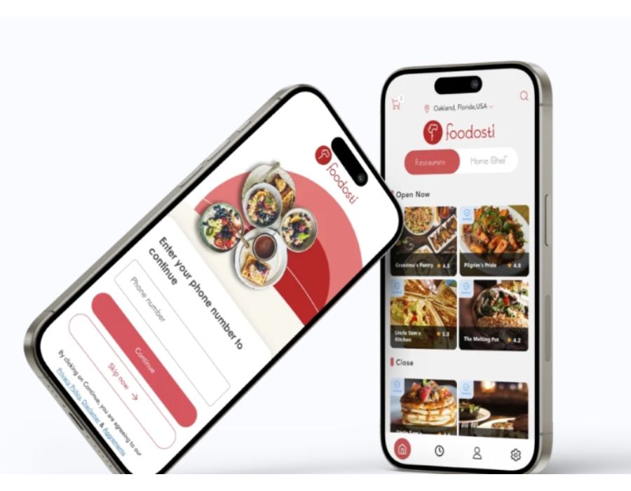 Foodosti – Affordable Food Delivery App with Driver Bidding System Portfolio Image