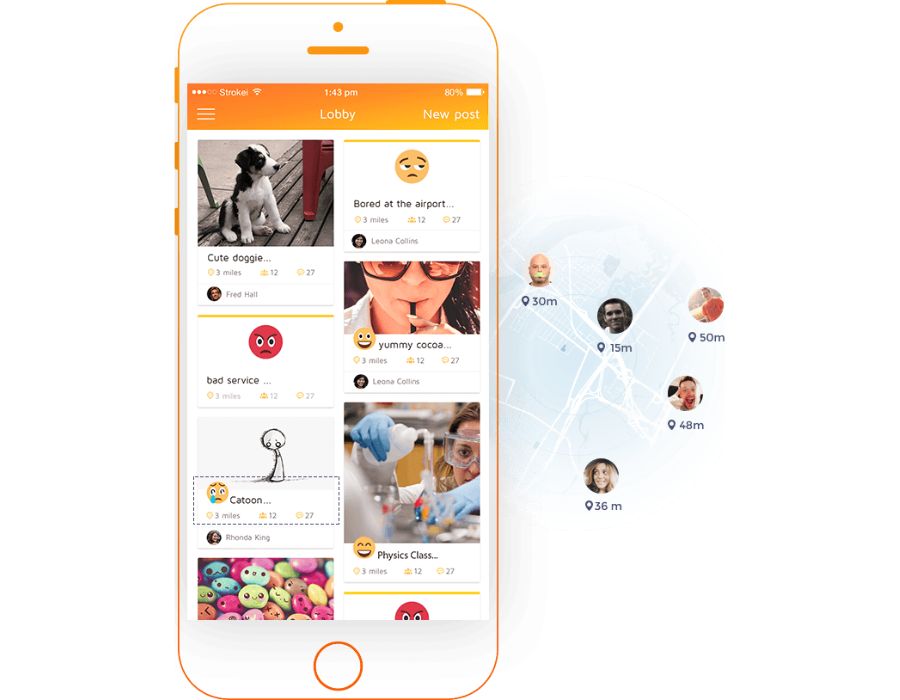 Sparkle – Geo-Based Social Chat Mobile App Portfolio Image