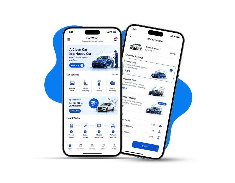 On-Demand Car Wash Service App Development Portfolio Image