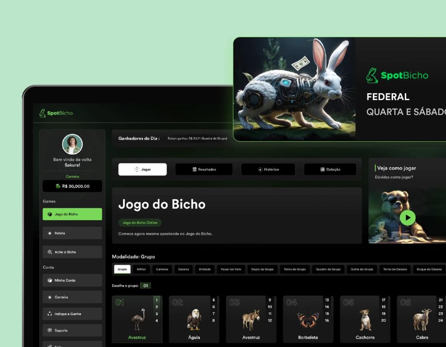 SpotBicho – Online Betting Platform for Jogo do Bicho Portfolio Image
