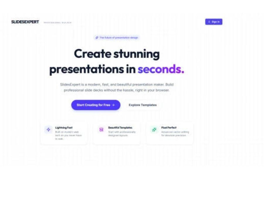 SlidesExpert – AI-Ready SaaS Presentation Builder Platform Portfolio Image