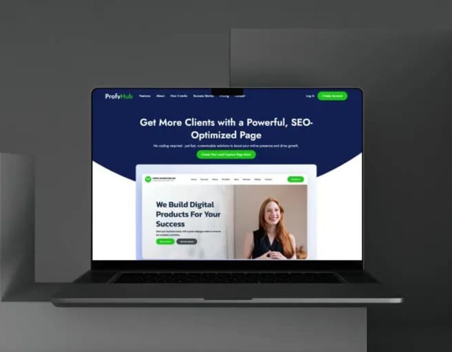 ProfyHub – No-Code SaaS Portfolio & Digital Business Card Platform Portfolio Image