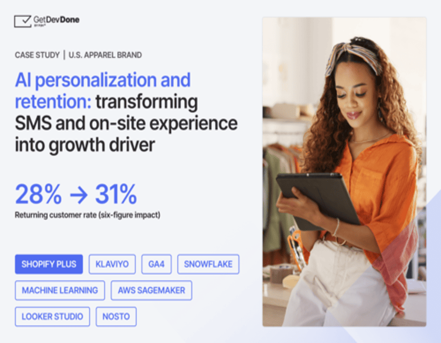 AI personalization for DTC fashion brand Portfolio Image