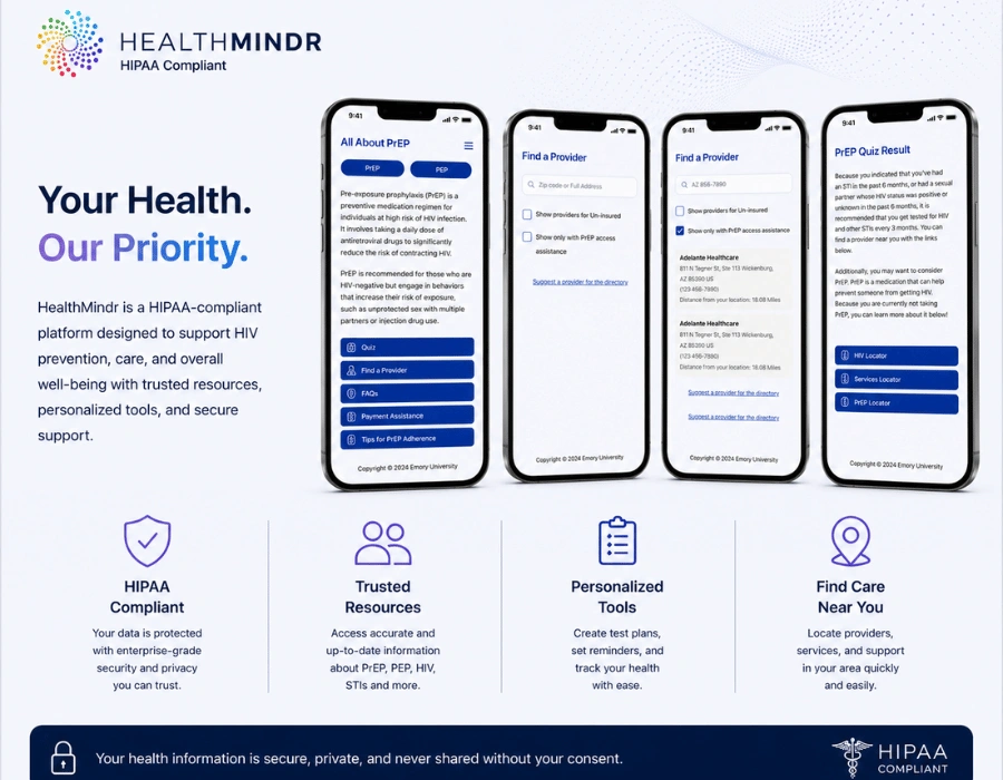 HealthMindr – HIPAA-Compliant Healthcare Resource Platform Portfolio Image