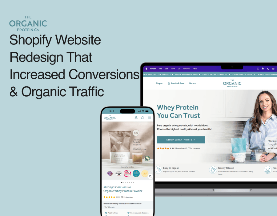 Shopify CRO, Navigation &amp; Subscription Optimization for Organic Protein Company Portfolio Image