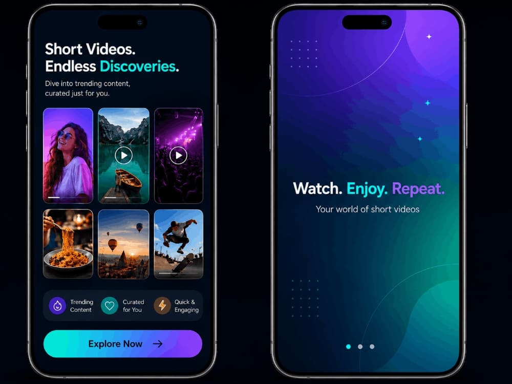 Reel Based Social Commerce Mobile App Portfolio Image