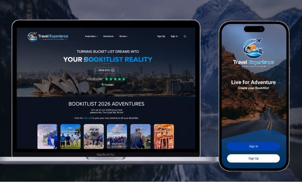 Travel Experience and Booking Platform Portfolio Image