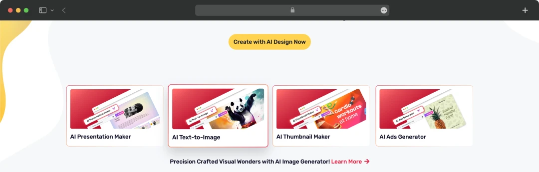 Simplified AI image generator