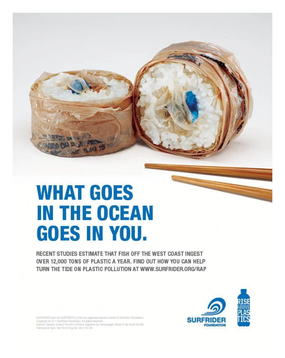 Surfrider’s informative advertising regarding plastic pollution