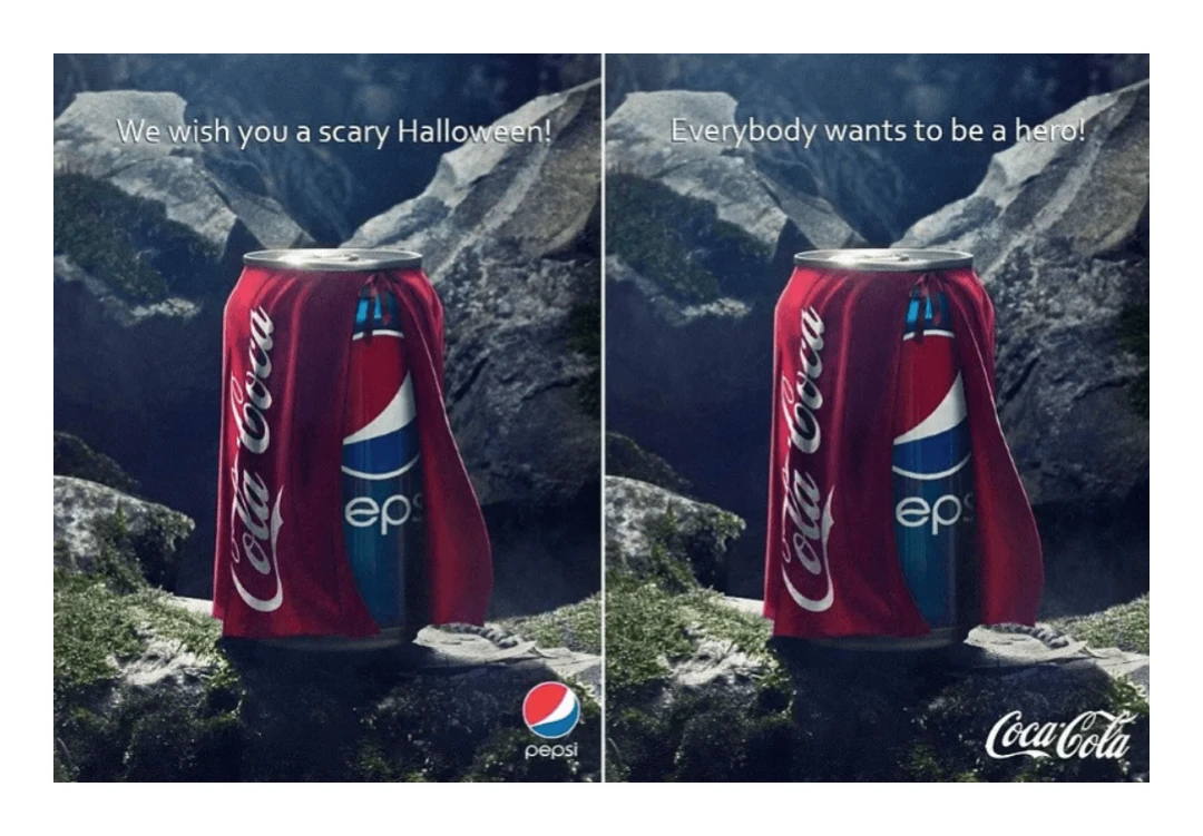 Comparative advertising example of Pepsi and Coca-Cola