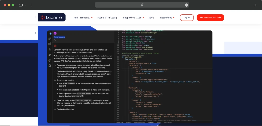 Tabnine AI Code assistant