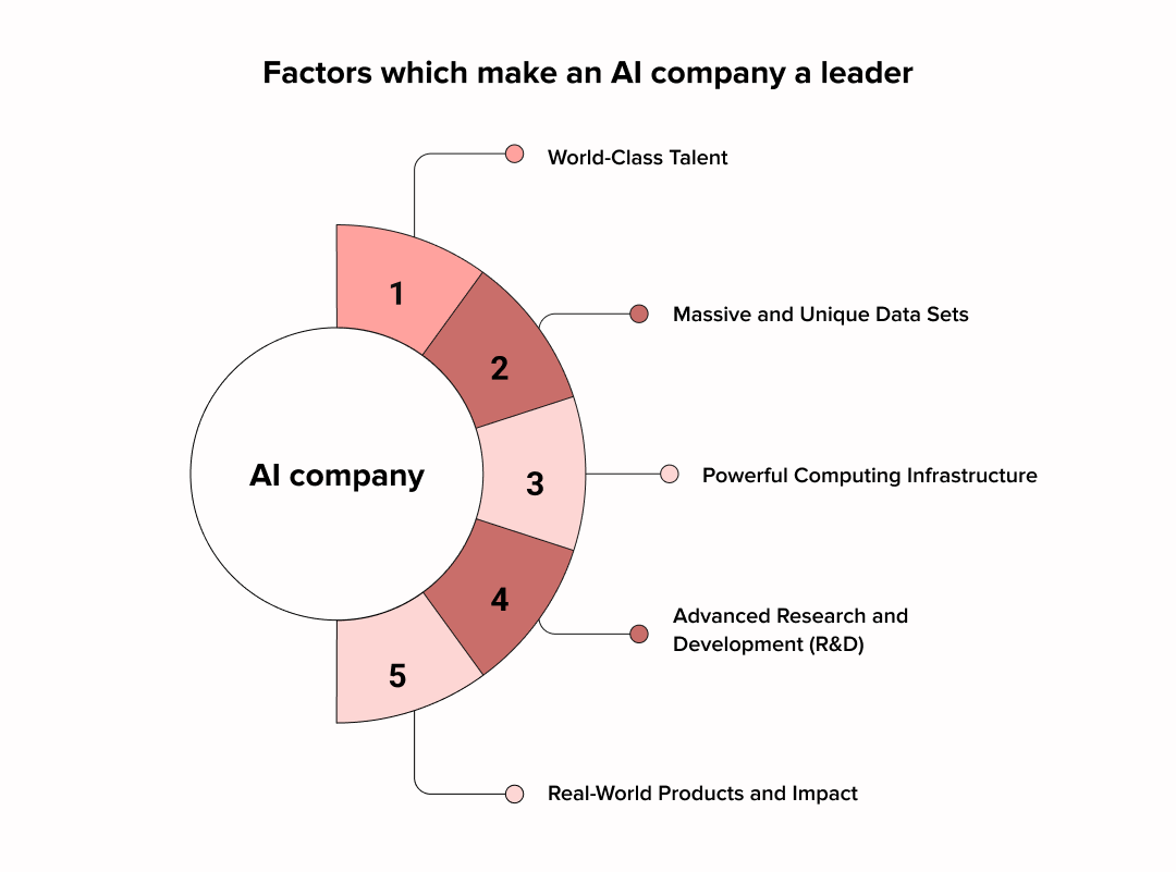 Factors which make an AI company a leader