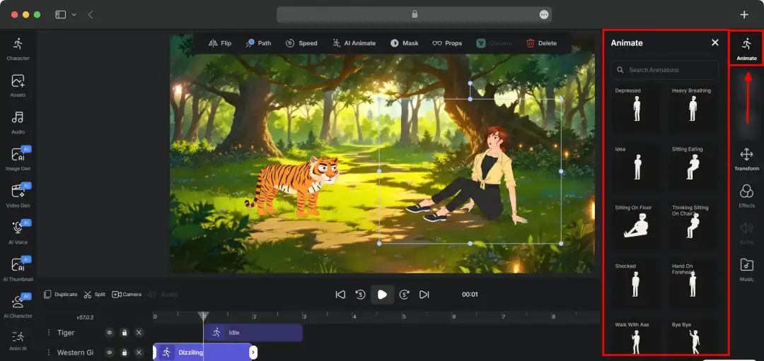Apply your pre-built animation