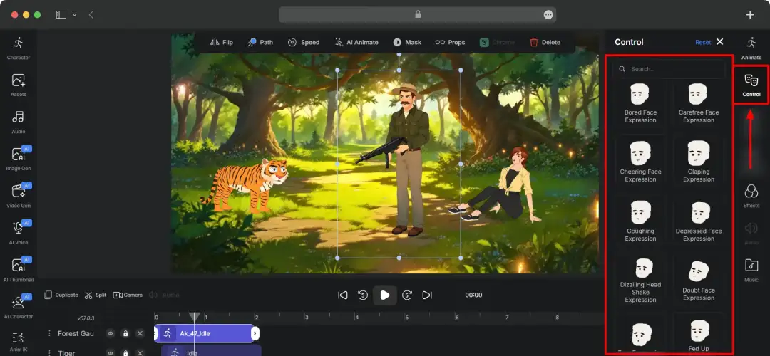 Include facial expression and sync
