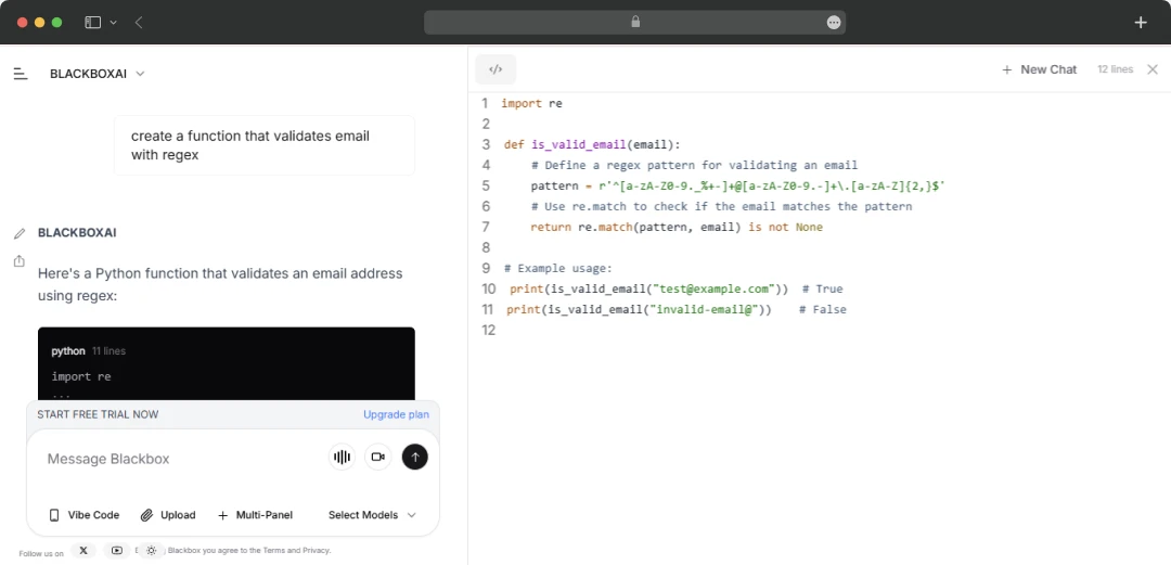 Blackbox AI can process natural language