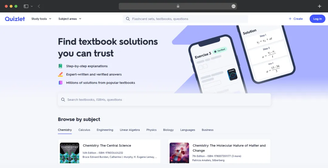 Expert Textbooks in Quizlet
